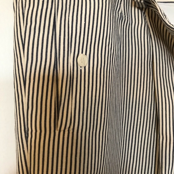 Talbots fully lined navy/eggshell striped cropped pants. Sz 22W PETITE - Picture 5 of 7